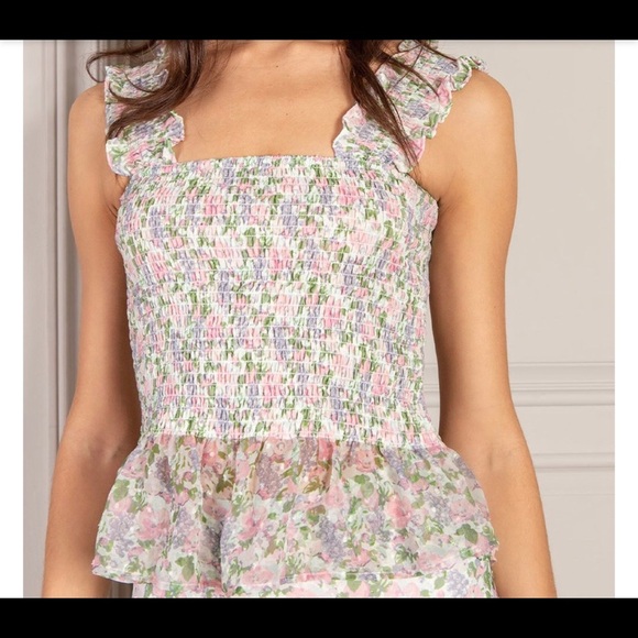 NWT $275 Senlis Floral Fruit Skirt Set Corinne Ruffle Mini Skirt + Audrey Top XS - Picture 4 of 15